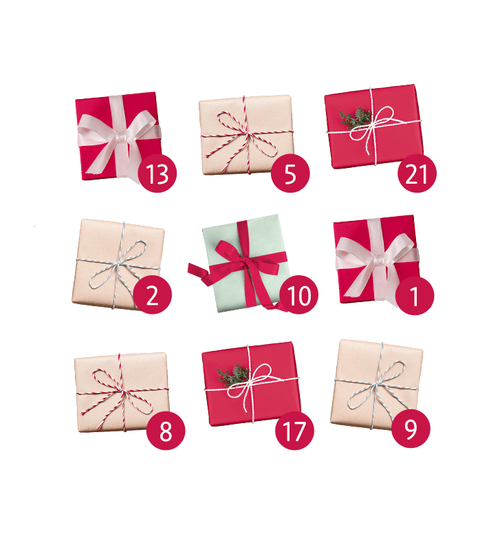 Adventskalender in Geschenkeform