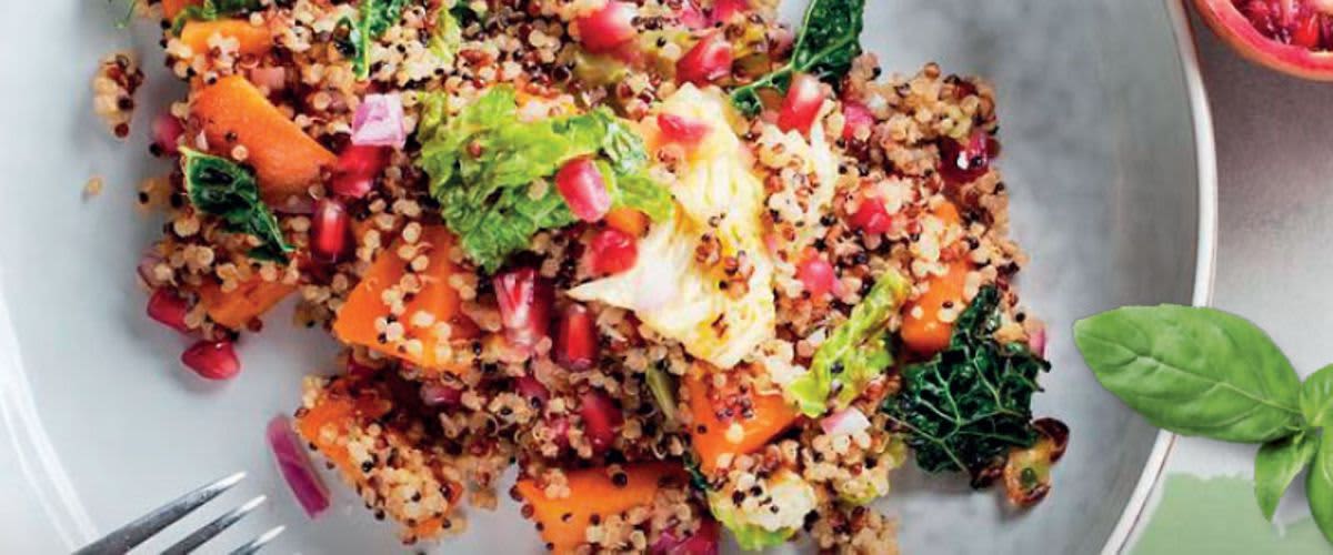 Салата от сладки картофи и киноа