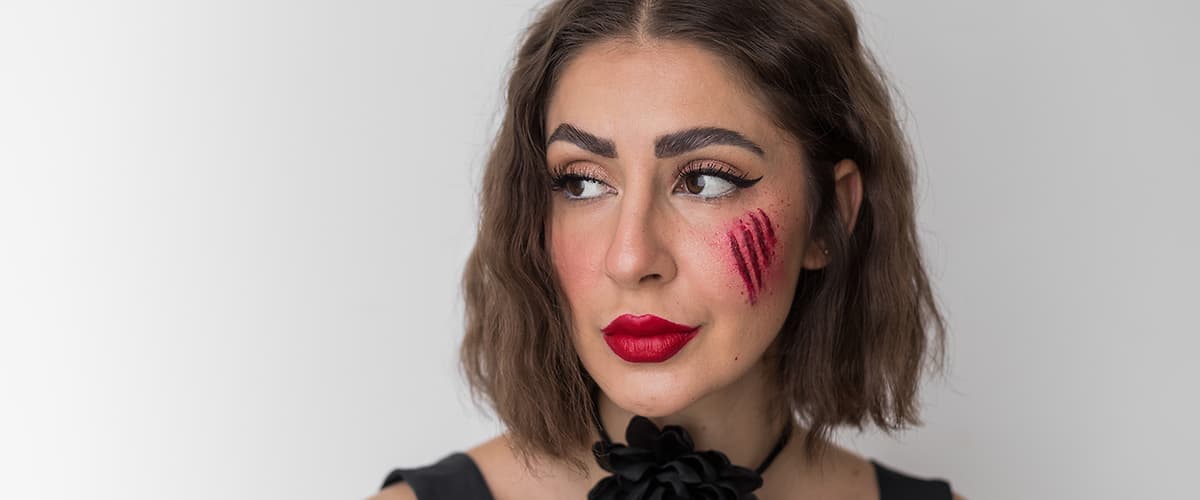 Halloween Make-up Look Kratzwunde
