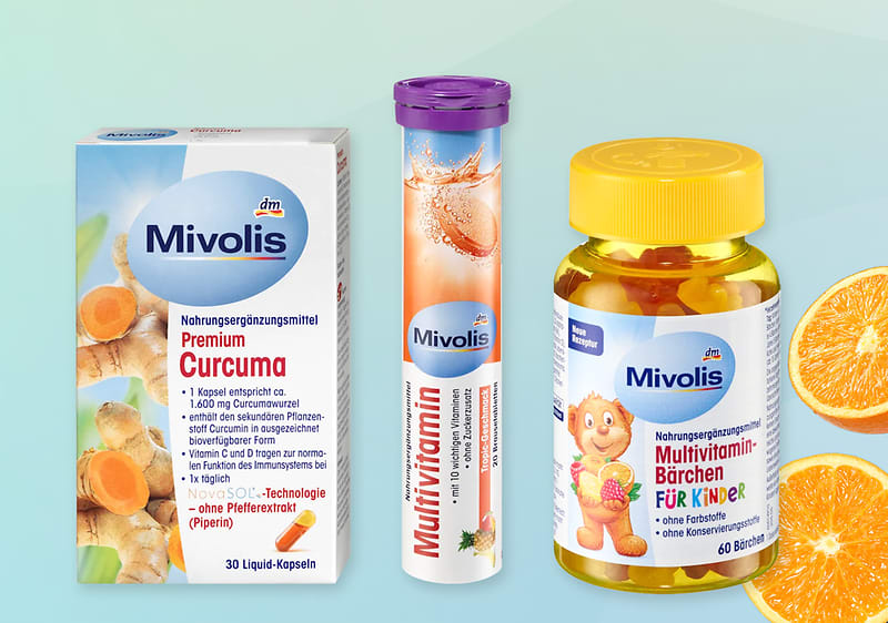 Кутии и бутилки с хранителни добавки Mivolis