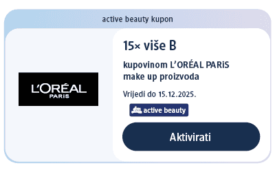 dm active beauty kupon za 15x više bodova kupovinom L'ORÉAL PARiS make up proizvoda