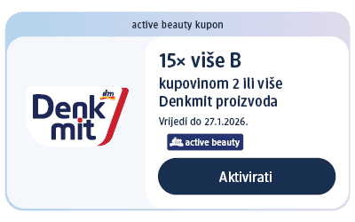 dm active beauty kupon za 15x više bodova kupovinom 2 ili više Denkmit proizvoda