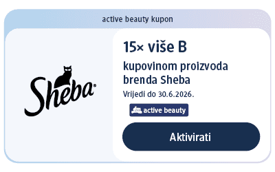 Sheba kupon za 15x više bodova pri kupovini proizvoda brenda Sheba do 30.6.2026. Aktivirati
