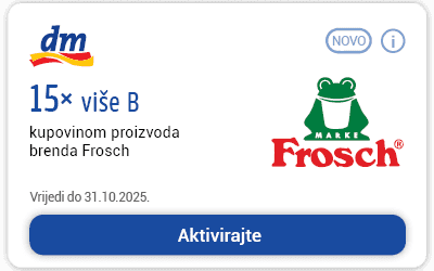 dm active beauty kupon za 15x više bodova kupovinom proizvoda brenda Frosch