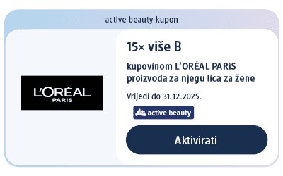 dm active beauty kupon za 15x više bodova kupovinom L'ORÉAL PARiS proizvoda za njegu lica za žene