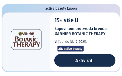 dm active beauty kupon za 15x više bodova kupovinom proizvoda brenda GARNIER BOTANIC THERAPY