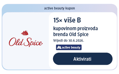 Kupon Old Spice s ponudom 15x više bodova i gumbom Aktivirati