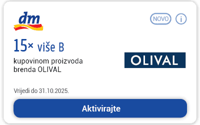 dm active beauty kupon za 15x više bodova kupovinom proizvoda brenda OLIVAL