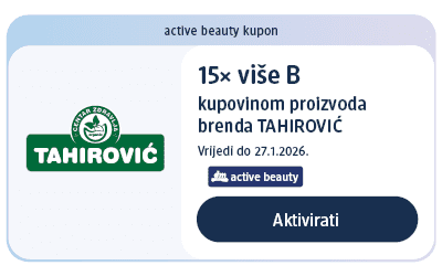 dm active beauty kupon za 15x više bodova kupovinom proizvoda brenda TAHIROVIĆ