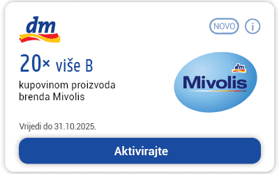dm active beauty kupon za 20x više bodova kupovinom proizvoda brenda Mivolis