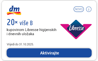 dm active beauty kupon za 20x više bodova kupovinom Libresse higijenskih i dnevnih uložaka