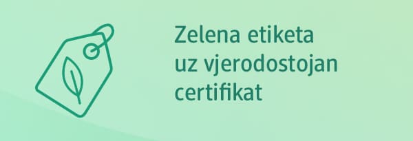 Zelena etiketa uz vjerodostojan certifikat