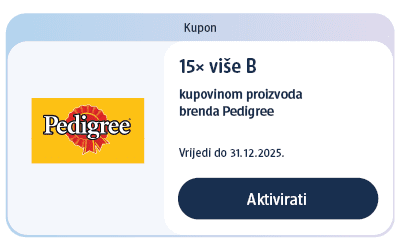kupon: 15x više bodova kupovinom proizvoda brenda Pedigree