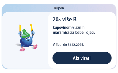 kupon: 20x više bodova kupovinom vlažnih maramica za bebe i djecu