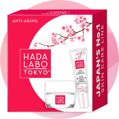 Pakiranje Hada Labo Tokyo proizvoda za njegu kože s cvijetom trešnje