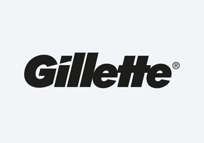 Gillette logo na sivoj podlozi