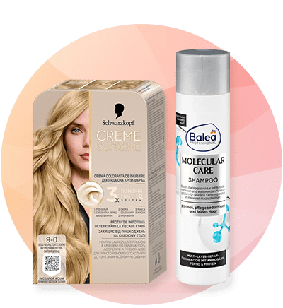 Boja za kosu Schwarzkopf Creme Supreme pored Balea Molecular Care šampona
