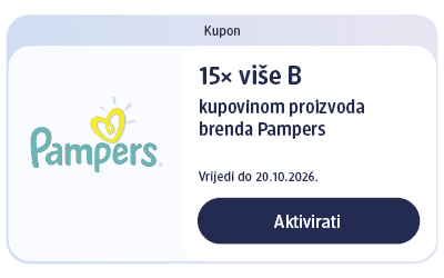 Kupon Pampers s ponudom 15x više B i gumbom Aktivirati