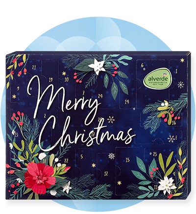 Adventski kalendar Merry Christmas s božićnim biljkama i cvijećem