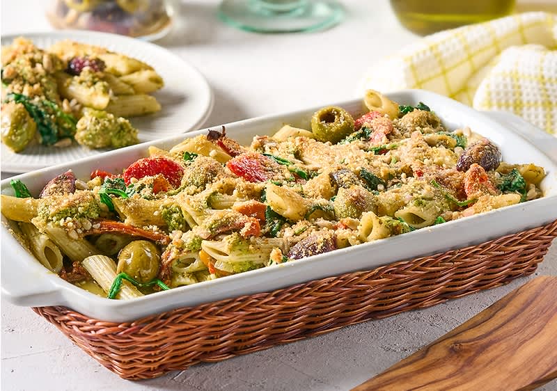 Veganska zapečena tjestenina sa pestom