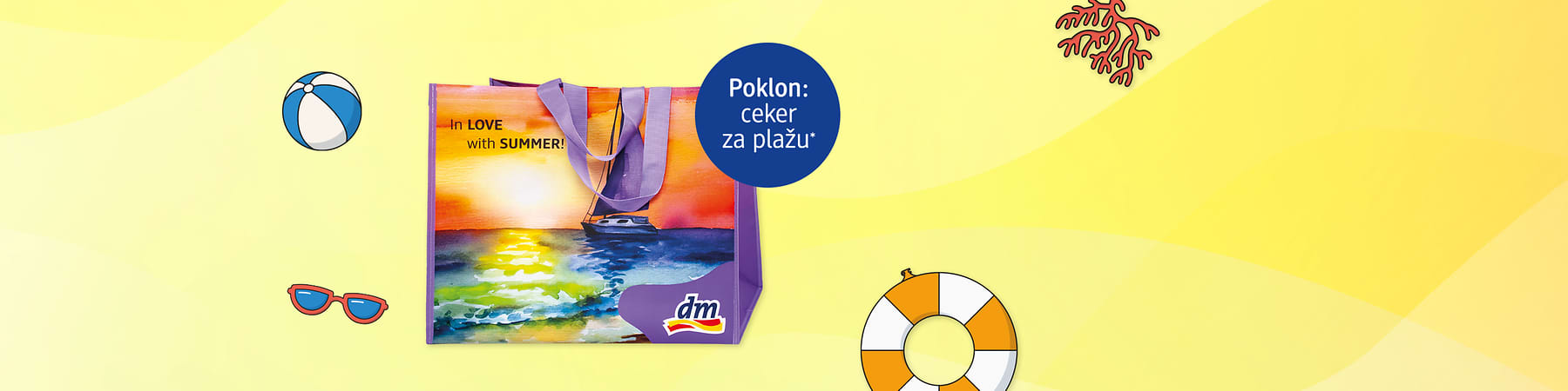 Ceker s motivom jedrilice i zalaska sunca na moru promocija poklon ceker za plažu