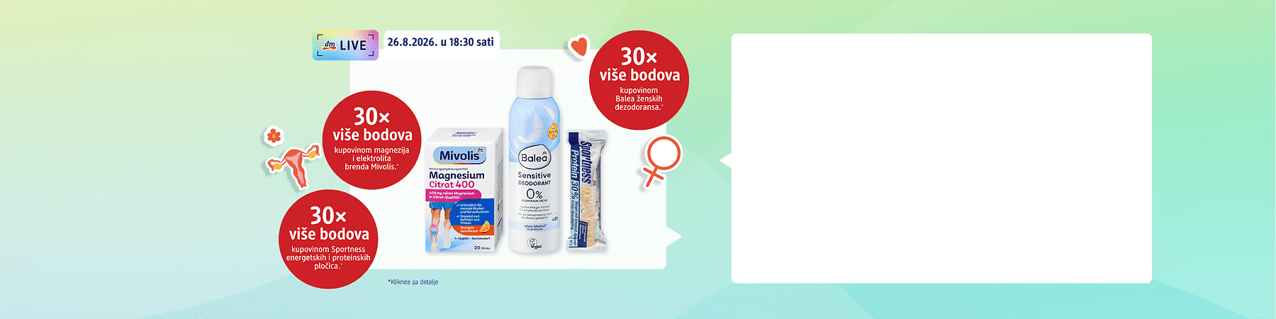Aktivnost za dodatne bodove na proizvode Mivolis, Balea dezodorans i proteinska pločica