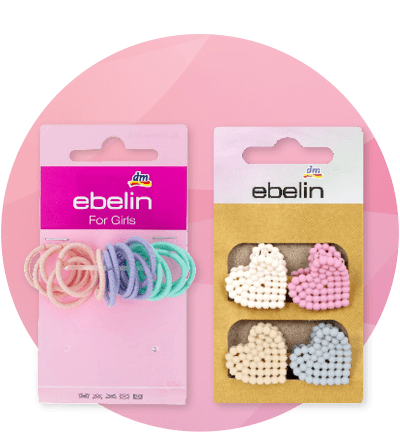 Gumičky a sponky do vlasů značky ebelin v pastelových barvách