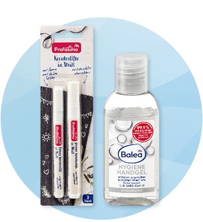 Křídy na textil a hygienický gel