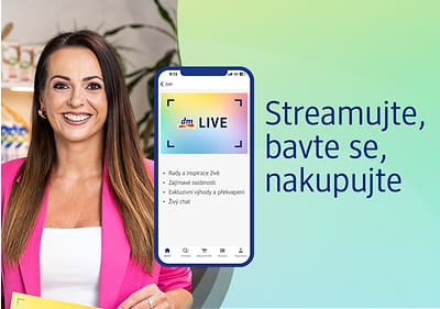 dmLIVE - Streamujte, bavte se, nakupujte