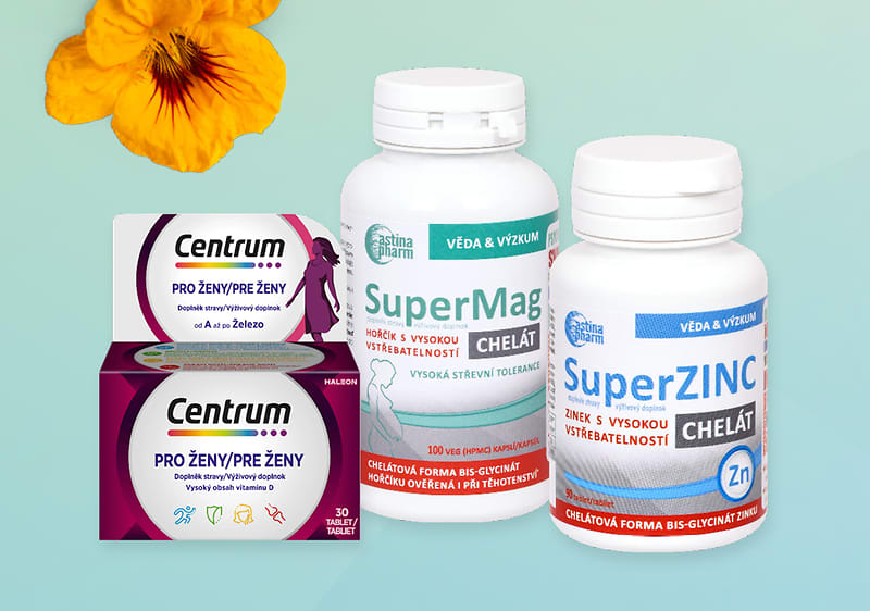 Doplňky stravy pro ženy: Centrum, SuperMag, SuperZINC