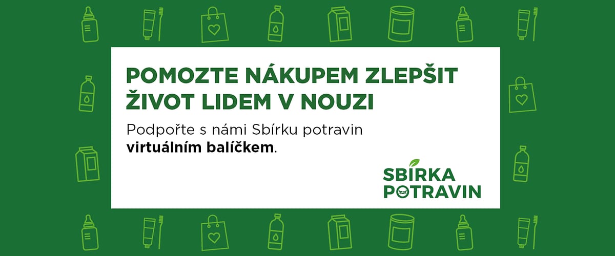 Pomozte nákupem zlepšit život lidem v nouzi, podpořte sbírku potravin virtuálním balíčkem.