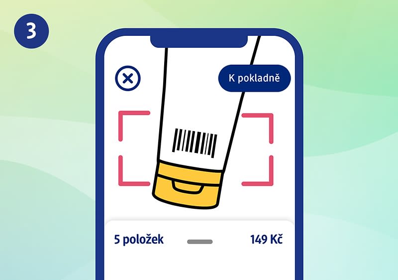 Mobilní aplikace skenující čárový kód produktu