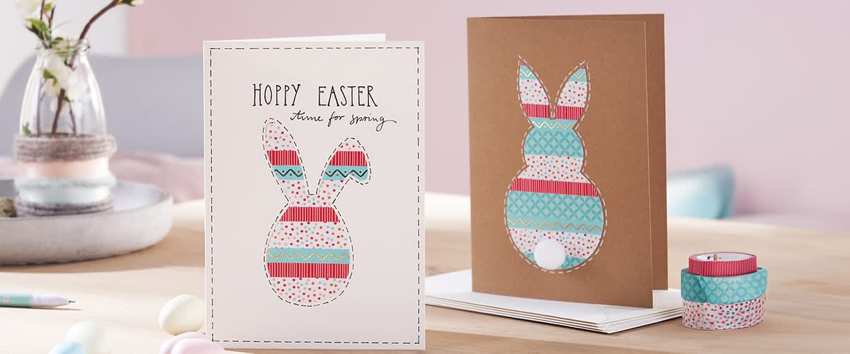 Velikonoční přání s motivem zajíčka