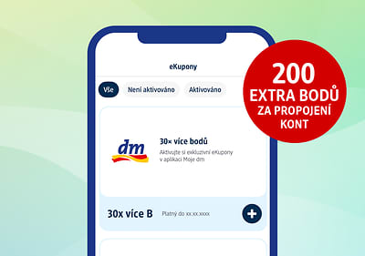 200 extra bodů za propojení kont