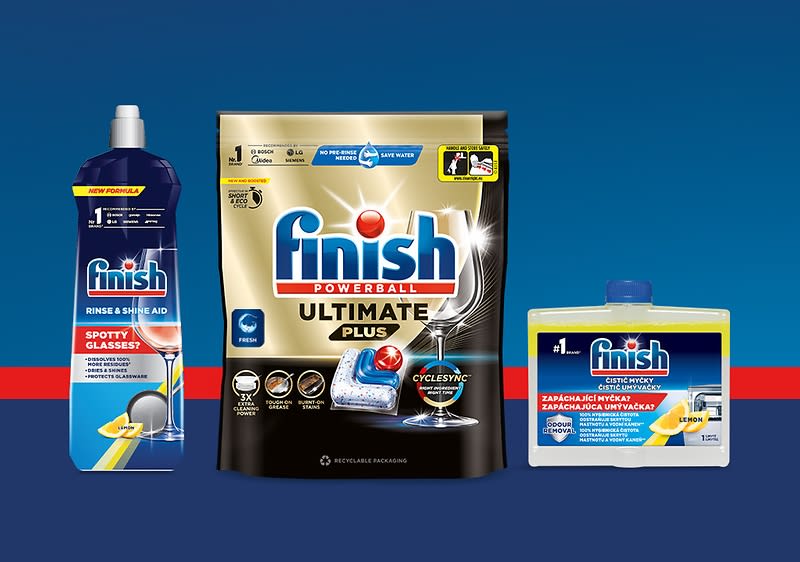Produkty Finish na mytí nádobí