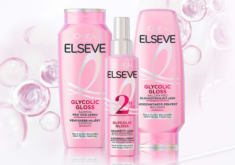 Produkty L'Oreal Elseve Glycolic Gloss na vlasy