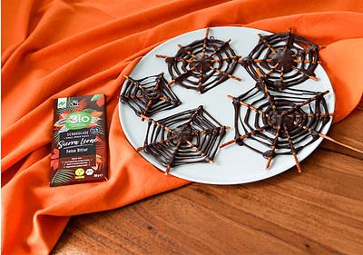 Halloweenský snack: Čokoládová pavučina