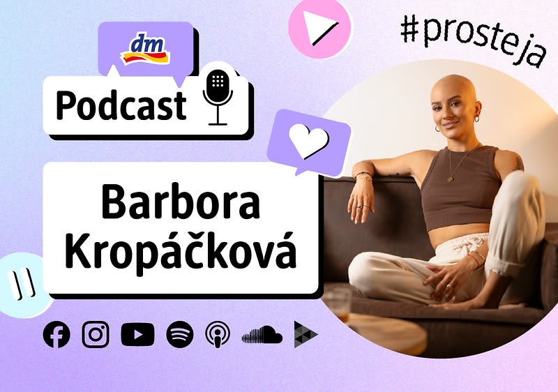 Podcast Barbora Kropáčková dm logo ikony sociálních médií hashtag prostěja