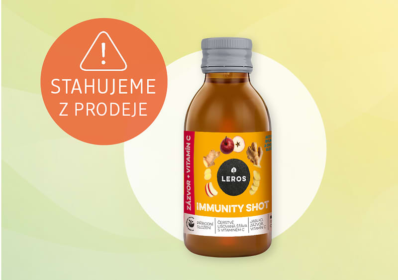 Společnost dm drogerie markt stahuje z prodeje produkt Leros Immunity SHOT zázvor + vitamín C 150 ml 