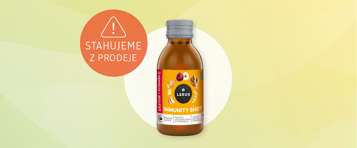 Společnost dm drogerie markt stahuje z prodeje produkt Leros Immunity SHOT zázvor + vitamín C 150 ml 