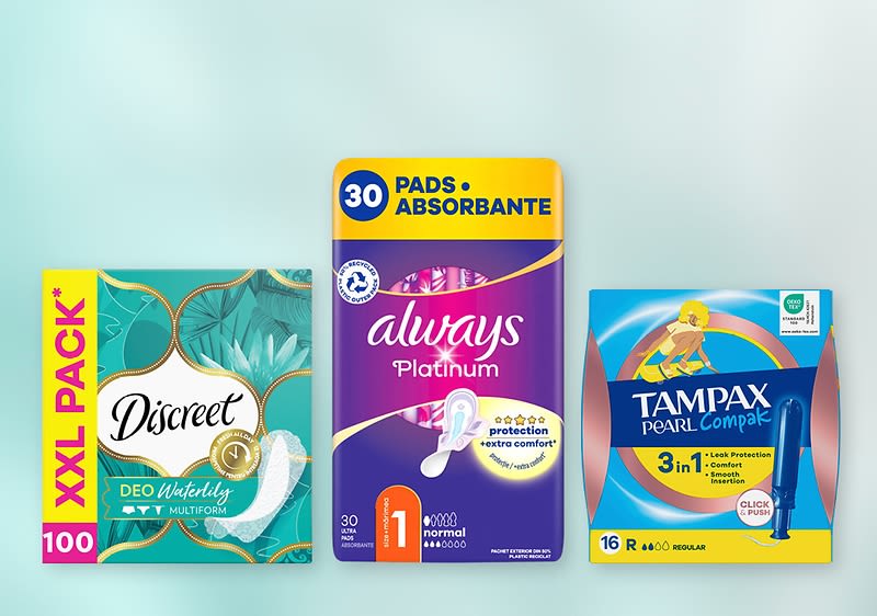 Discreet, Tampax a always produkty