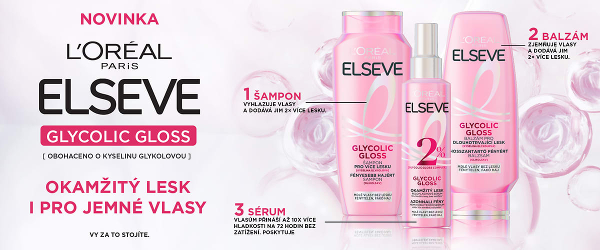 „Glossing“ s Elseve Glycolic Gloss - produkty