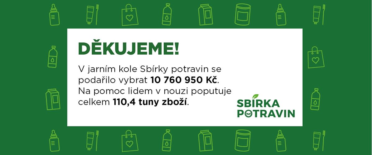 Sbírka potravin v dm poděkování