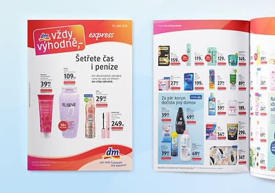 Leták DM drogerie s kosmetikou a čisticími prostředky