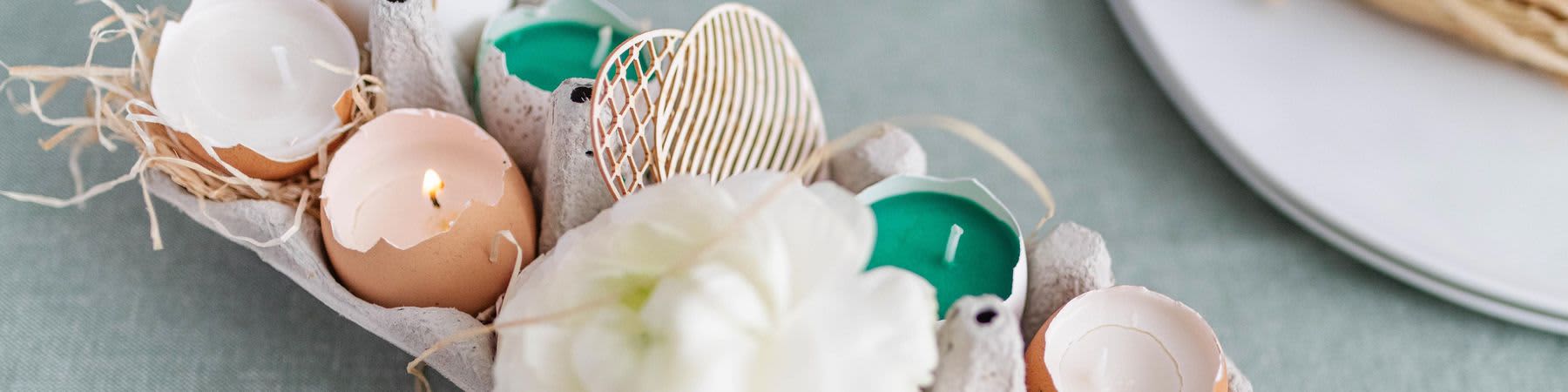 velikonoční svíčky ze skořápek