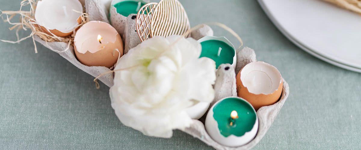 velikonoční svíčky ze skořápek