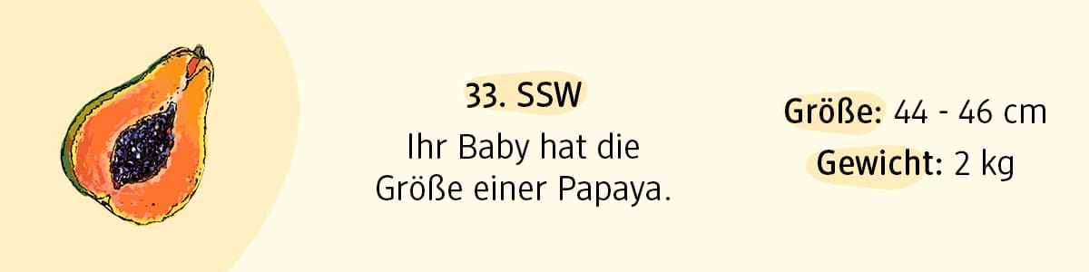 Schwangerschaftswoche 33