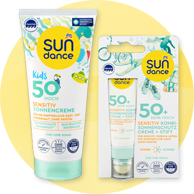 Sonnencreme für Kinder und Kombi-Sonnenschutzcreme mit Stift