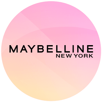Maybelline New York Logo auf Farbverlauf-Hintergrund