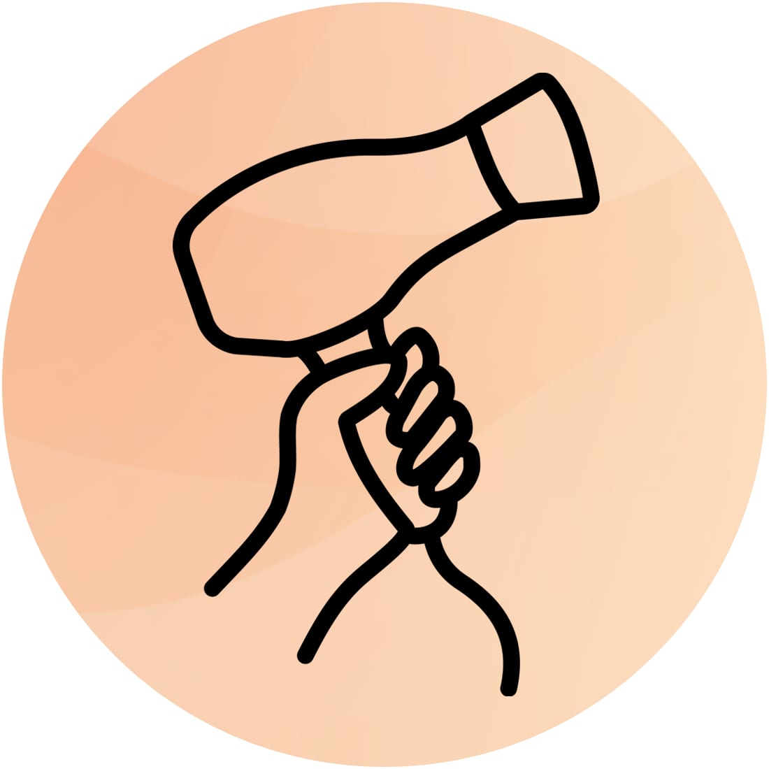 Orangener Hintergrund mit Styling-Icon